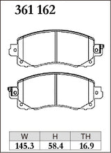 Dixcel Z Type Brake Pads - Front - Subaru Forester SJ5 (2018-2025) - pad shape diagram