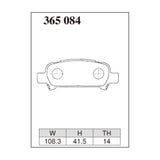 Dixcel ES Type Brake Pads - Rear - BP5 (GT Spec B) SF5 (STI) CZ4A (Tarmac) GDA