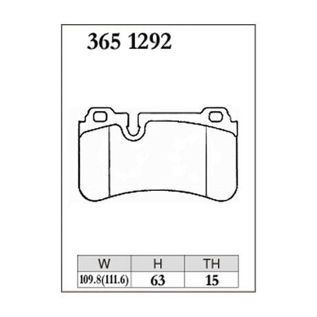 Dixcel Z Type Brake Pads - Rear - R205/S206 - pad shape diagram