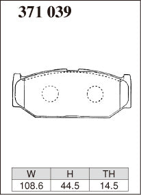 Dixcel M Type Brake Pads - Front - Suzuki Swift ZC21S - pad shape diagram
