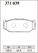 Dixcel Z Type Brake Pads - Front - Suzuki Splash XB32S - pad shape diagram