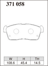 Dixcel S Type Brake Pads - Front - Toyota BB QNC21 - pad shape diagram