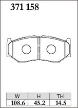 Dixcel M Type Brake Pads - Front - Suzuki Swift ZC83S (2W XG Limited Safety Support; XG Rear DRUM) - pad shape diagram
