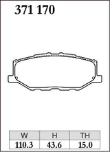 Dixcel M Type Low Dust Brake Pads - Front - Suzuki Jimny 660cc JB64 / 1.5L JB74 (2018-2025) - pad shape diagram