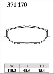 Dixcel M Type Low Dust Brake Pads - Front - Suzuki Jimny 660cc JB64 / 1.5L JB74 (2018-2025) - pad shape diagram