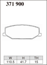 Dixcel M Type Brake Pads - Front - Suzuki Jimny JB23W - pad shape diagram