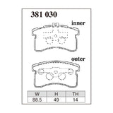 Dixcel Z Type Brake Pads - Front - MiL70 89/3-Ahobo