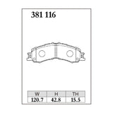 Dixcel ES Type Brake Pads - Front - HIJET S500P/S510P 15/11-