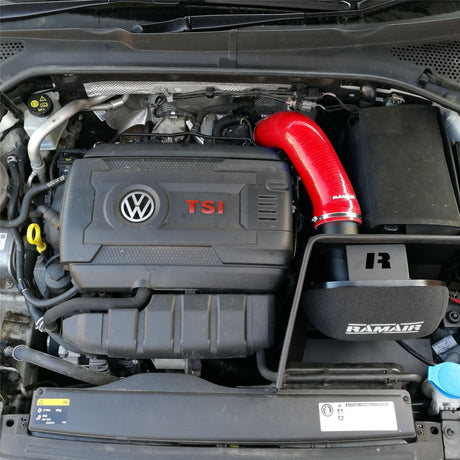 Ramair Performance Foam Induction Kit With Turbo Elbow for 2.0 TSI MQB VAG - Red Hose