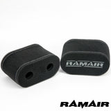 Ramair MS-010 - 2x Twin Inlet Motorcycle Carb Sock Air Filter