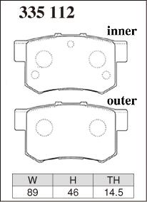 Dixcel ES Type Brake Pads - Rear - EK9 EP3 FD2 DC2 DC5 S2000 CL7 CL1 CRZ ZF1