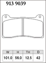 Dixcel RE Type Brake Pads - Front - Wilwood Dynapro 13mm - pad shape diagram