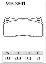 Dixcel ES Type Brake Pads - Front - Narrow Profile of 281001