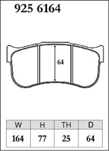 Dixcel Specom A Type Brake Pads - Rear - BREMBO 6pot Wide GT D63 25mm