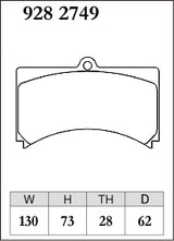 Dixcel Specom A Type Brake Pads - Rear - WILWOOD GT6000/CP2749 28mm