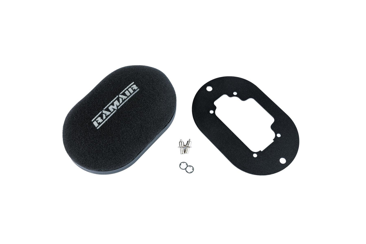 Ramair Domed Carb Air Filter & Baseplate to fit Weber 32/36 DGV/DGEV, 38 DGAS/DGMS  - 100mm Internal Height