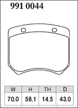 Dixcel RE Type Brake Pads - Front - AP CP5020-20/21 - pad shape diagram
