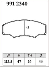 Dixcel Specom A Type Brake Pads - Front - CP2340D47 15.7mm