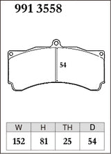 Dixcel Specom B Type Brake Pads - Front - AP 6pot CP3558 D54 TH25mm
