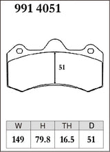 Dixcel ES Type Brake Pads - Front - AP Racing CP7040D51