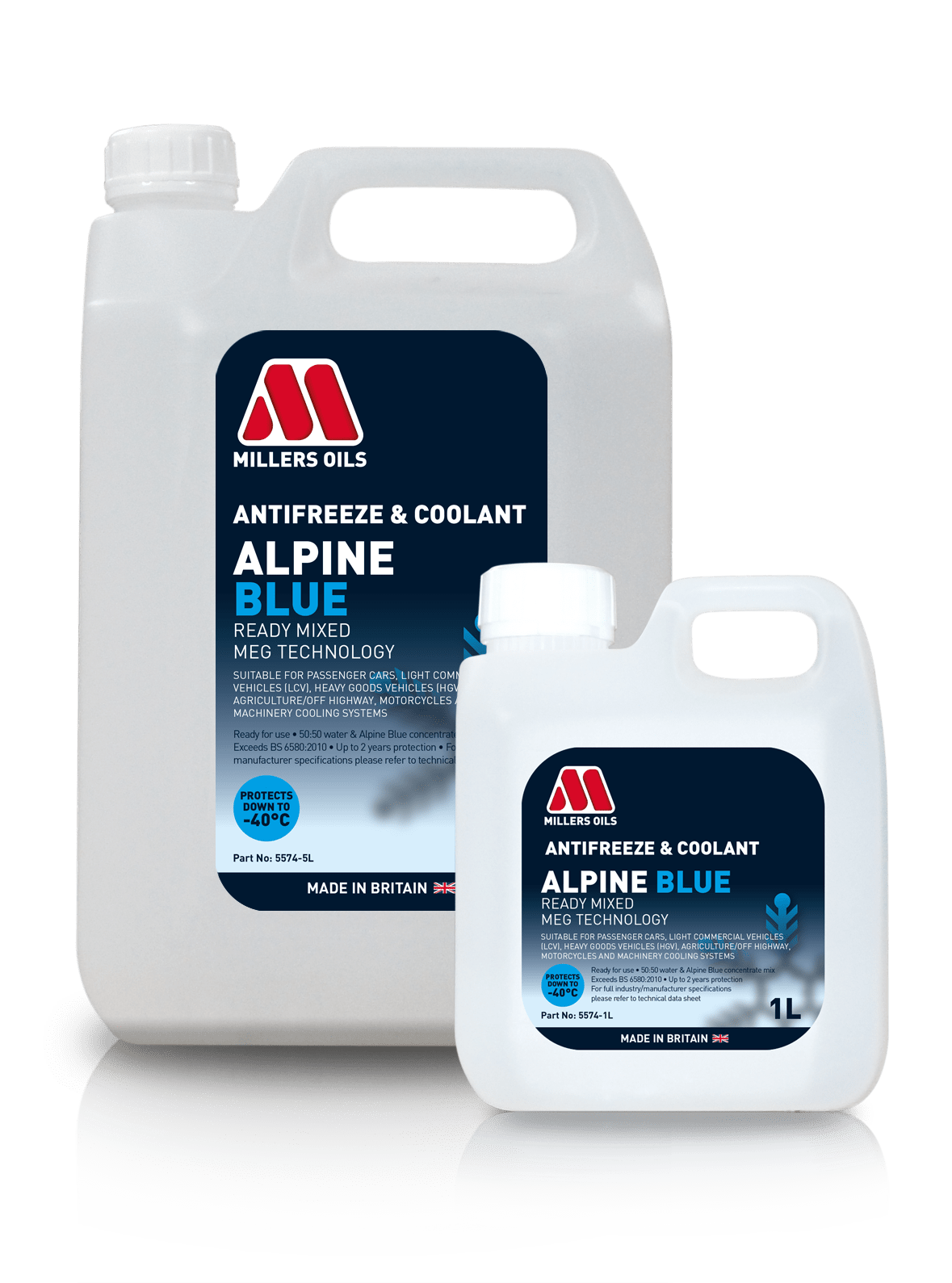 Millers Alpine Blue Anti Freeze and Coolant Ready Mixed - 5L