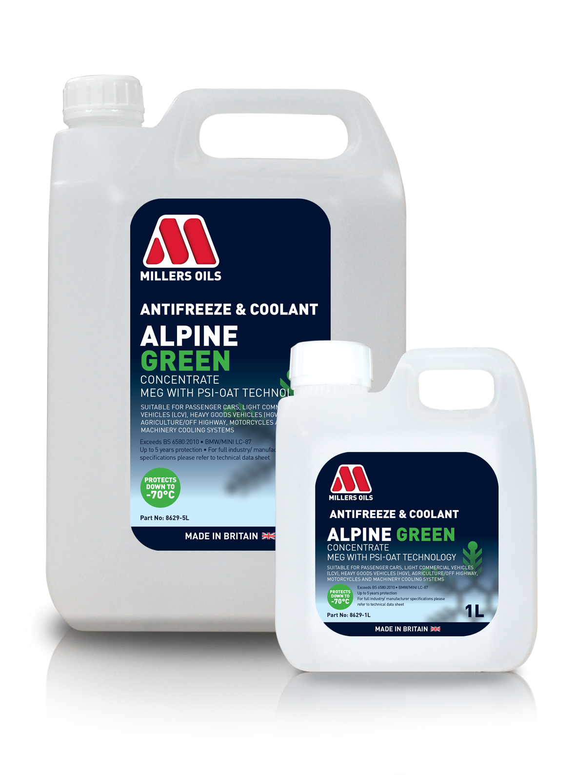 Millers Alpine Green Anti Freeze and Coolant Concentrate - 5L