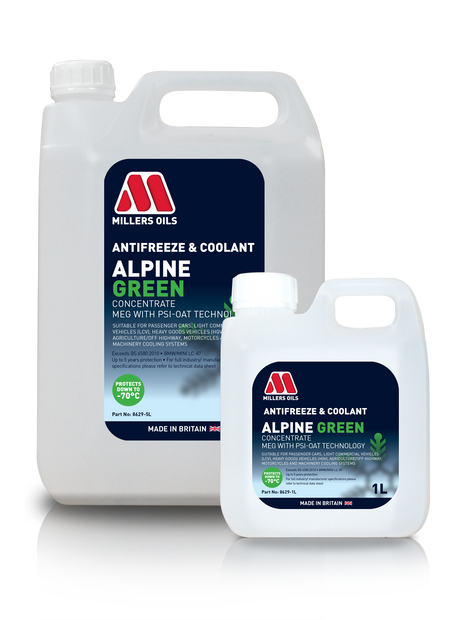 Millers Alpine Green Anti Freeze and Coolant Concentrate - 5L