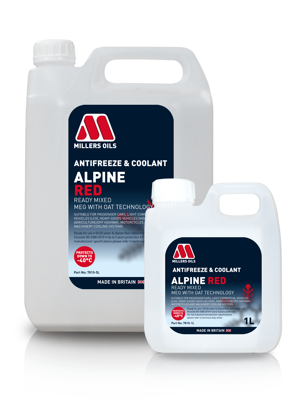 Millers Alpine Red Anti Freeze and Coolant Ready Mixed - 5L