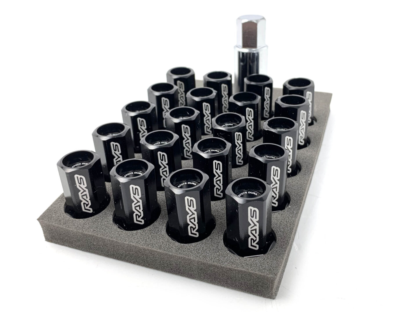 Rays Dura Nuts Straight Lock and Nut Set-M12x1.5-Black Rays Dura Nuts Straight Lock and Nut Set-M12x1.5-Black