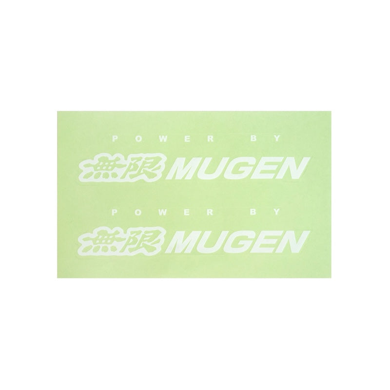 Mugen "Power By" Decal, White, 2pcs