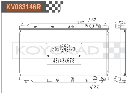 Koyorad Performance Aluminium Radiator  - Honda Integra Type R DC2 (36mm Core)