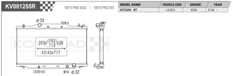 Koyorad Performance Aluminium Radiator - Integra DC5