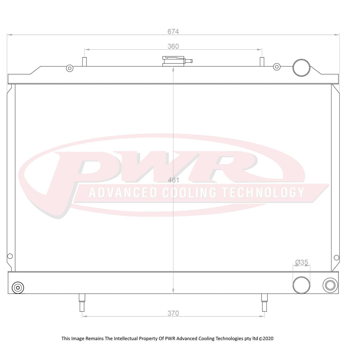 PWR Advanced Cooling 42mm Radiator - Skyline R32 GTR / GTS-T