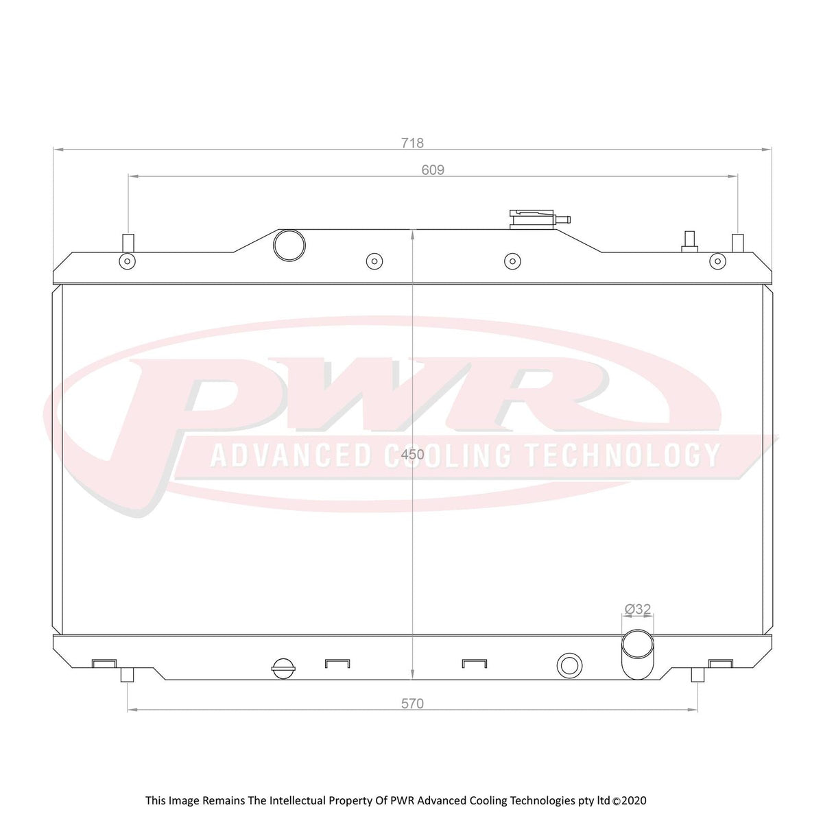 PWR Advanced Cooling 42mm Radiator - Integra Type R DC5