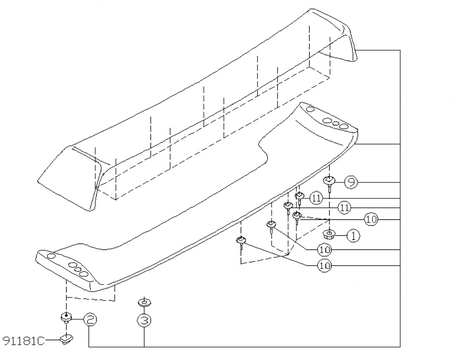 Subaru High Level Rear Spoiler Bolt Kit GDB 2001-2007