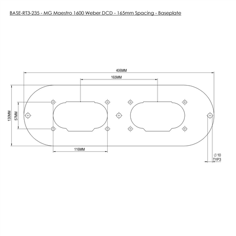 Ramair Twin Carb Air Filter With Baseplate MG Maestro 1600 65mm Internal Height