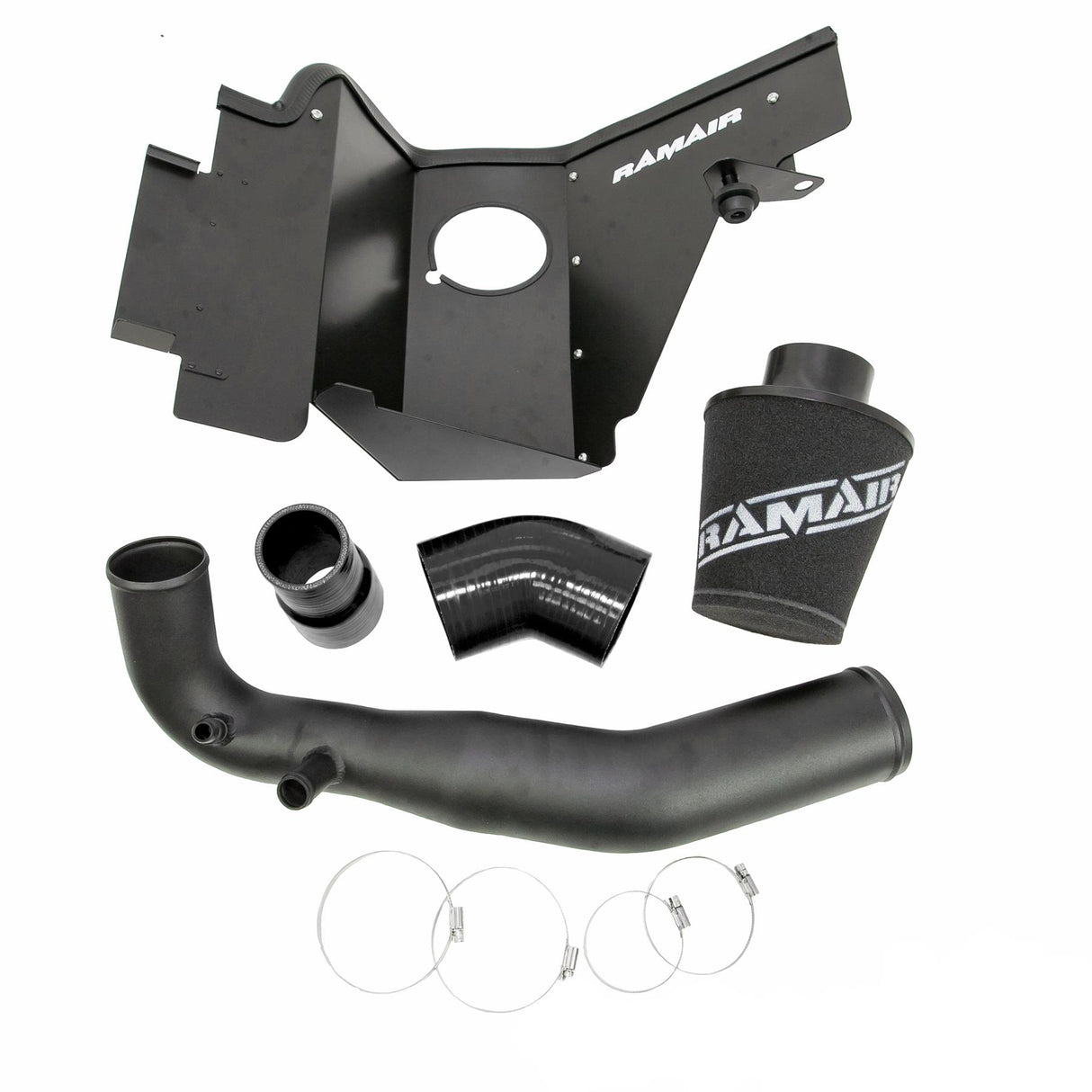 Ramair Performance Foam Induction Kit for 2.3 Ecoboost Ford Mustang - Black Hose