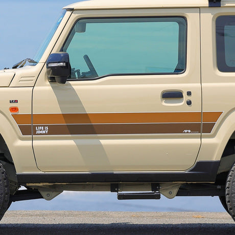 APIO "Life is Jimny" Side Decal, Yellow & Orange - Suzuki Jimny (2018+) - torquegt
