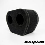 Ramair 2x Twin Inlet Motorcycle Carb Sock Foam Air Filter 74mm