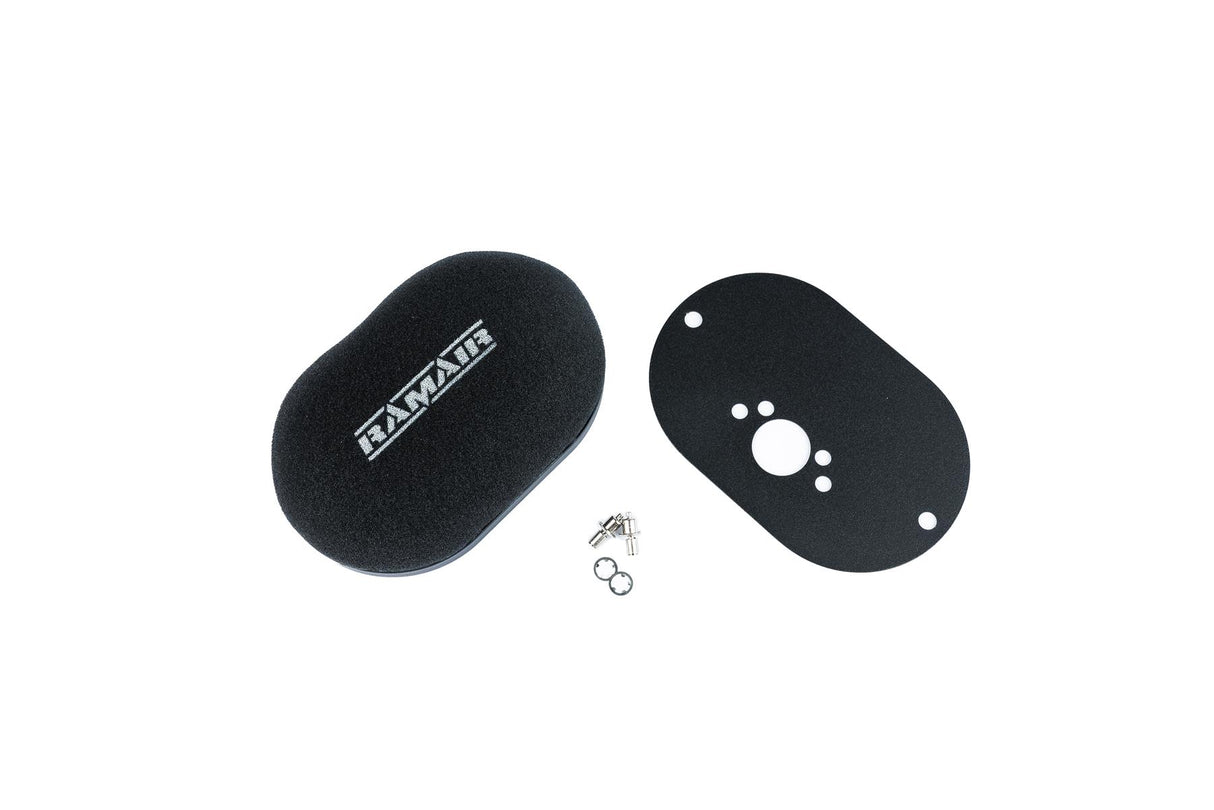 Ramair Domed Carb Air Filter & Baseplate to fit SU HS2 1.25in (32mm Mini Offset)  - 100mm Internal Height
