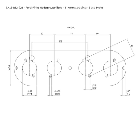 Ramair Twin Carb Air Filter With Baseplate MG Pinto Holbay 65mm Internal Height
