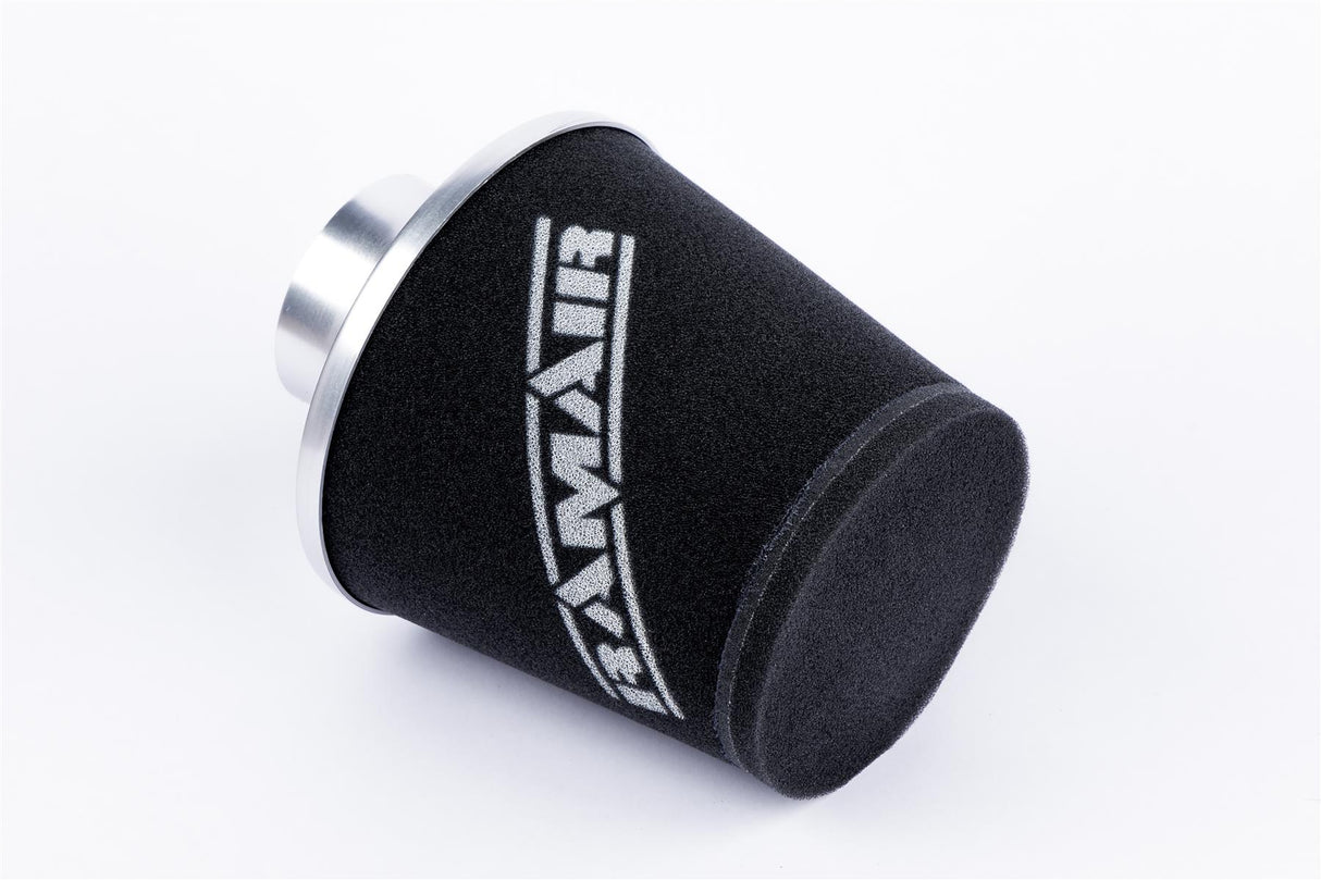 Ramair Ramair Foam Jet Stream Small Cone Air Filter 90mm (3.5inch)OD Silver with Silicone Coupling