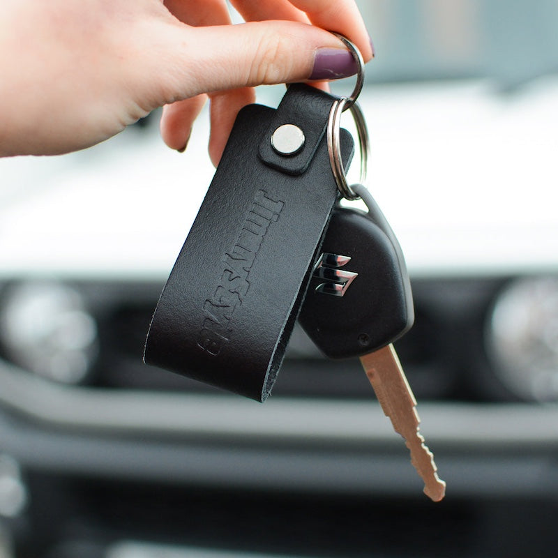 JIMNYSTYLE Leather Embossed Keyring, Black