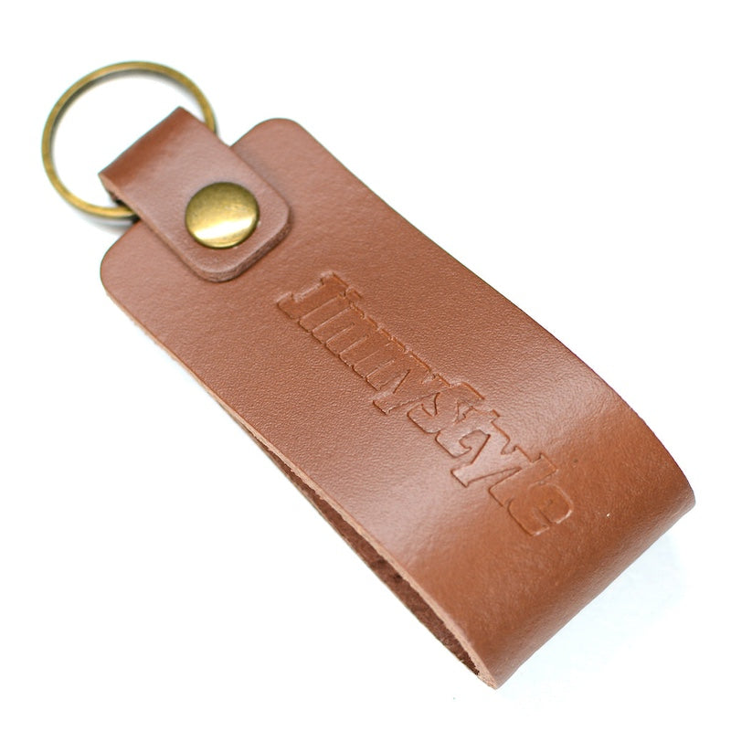 JIMNYSTYLE Leather Embossed Keyring, Chestnut