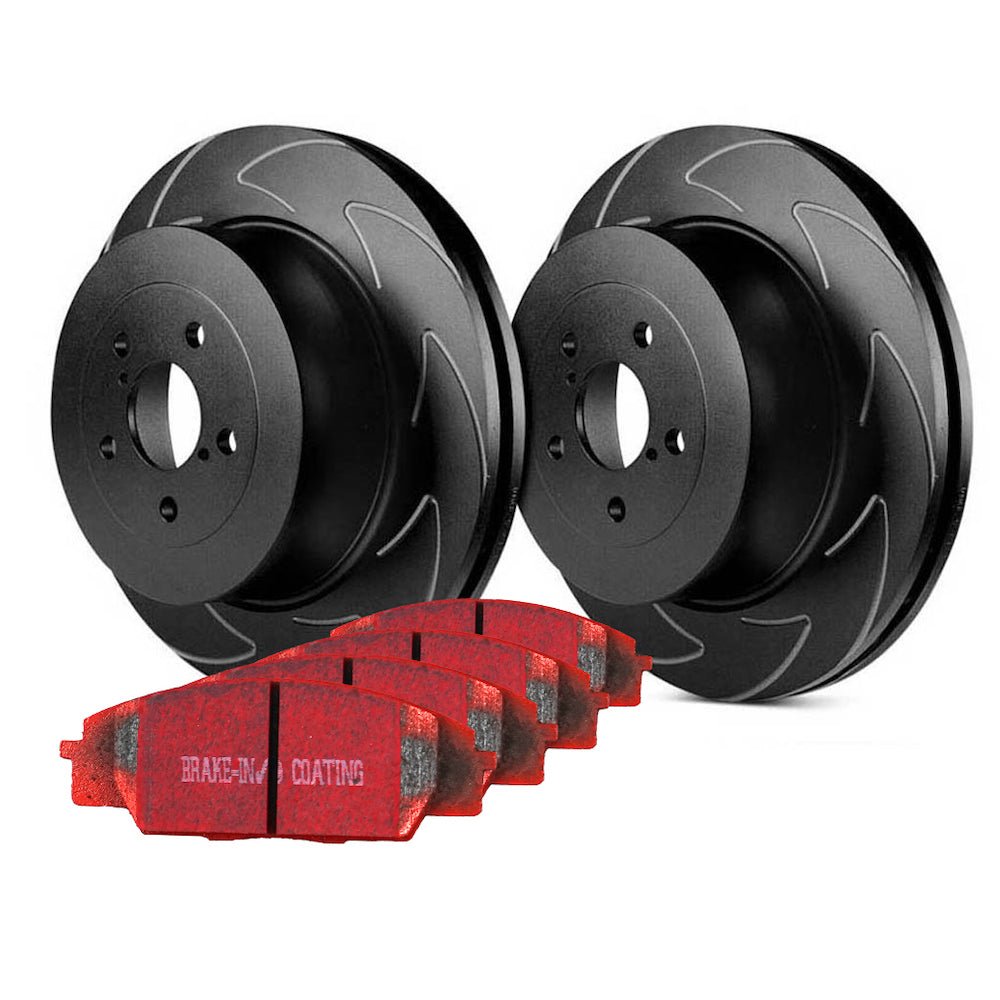EBC Disc and Pad Kit - Lancer Evo 4 - 9 - Front - EBC Redstuff (Street Pad) - BSD Bi - Directional - torquegt