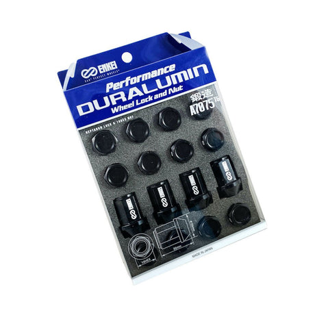 Enkei Duralumin Wheel Nut and Lock Set - Black - M12x1.5 - 16 - torquegt