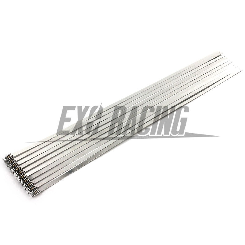 Exoracing 10x Stainless Steel Cable Ties Exhaust Wrap 4.6mm X 200mm