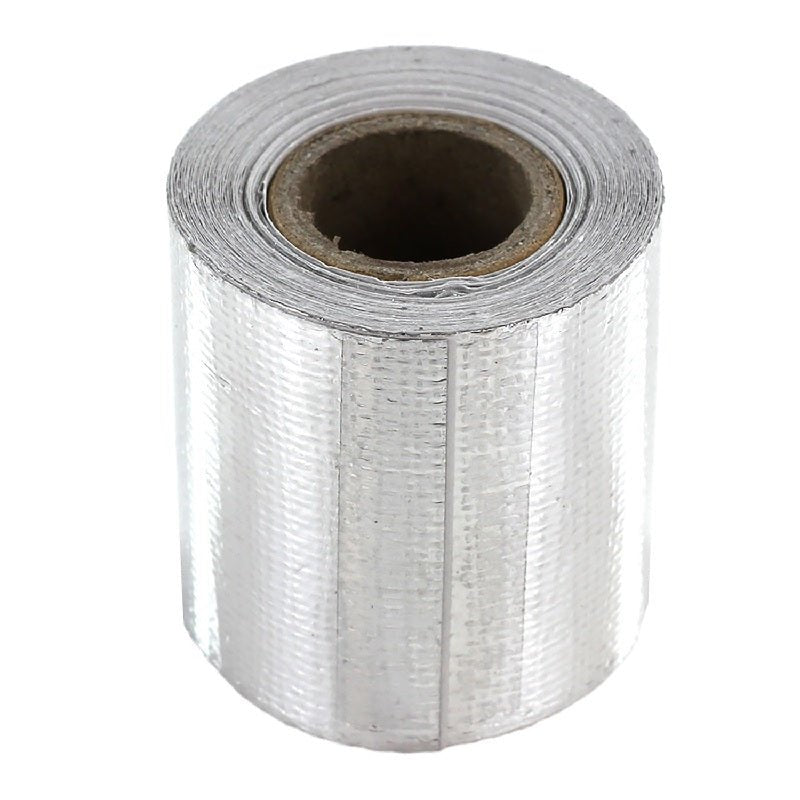 Exoracing 5mx5cm Silver Reflective Heat Shield Tape Adhesive High Temperature - torquegt