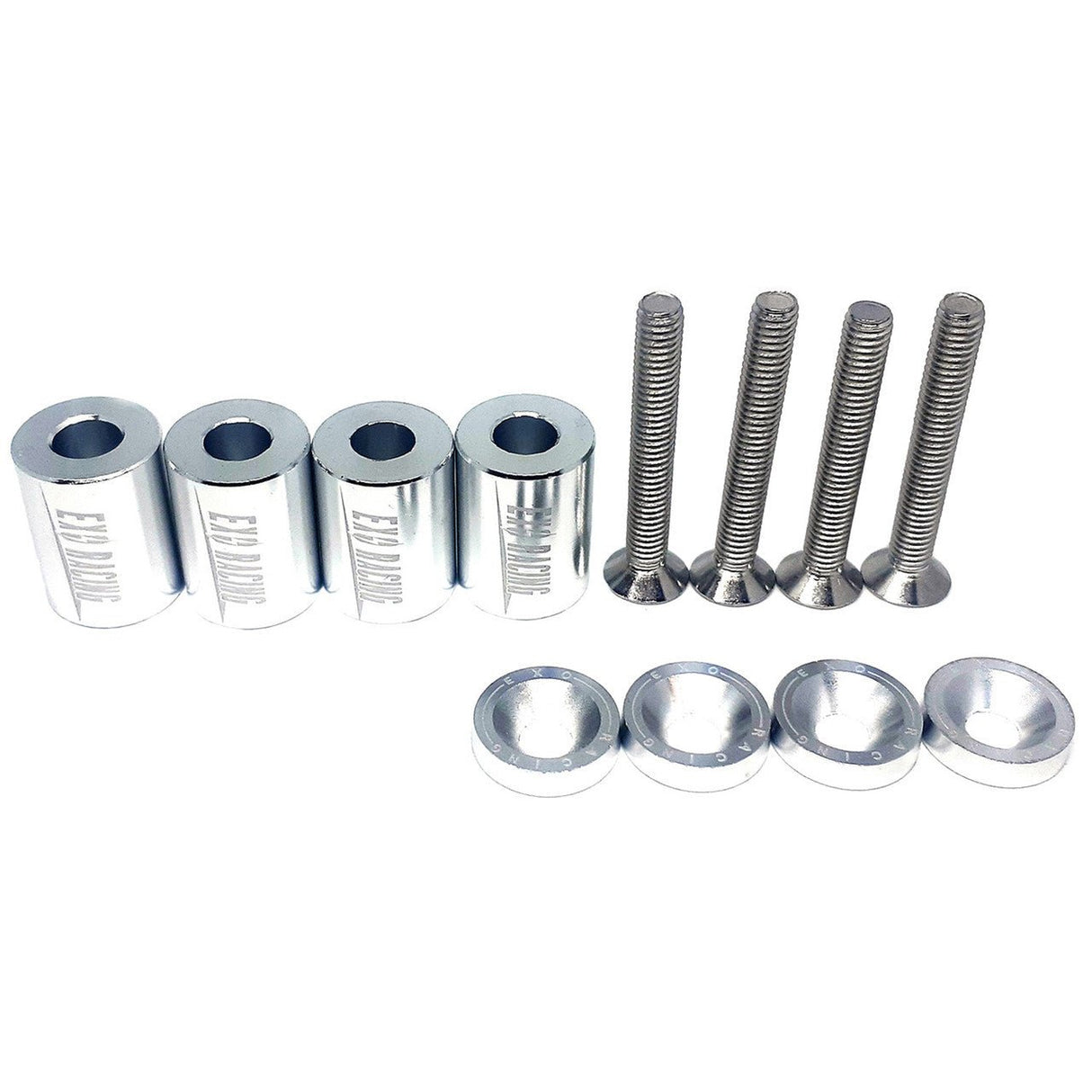 Exoracing Bonnet Raisers Spacer 1" Silver - torquegt