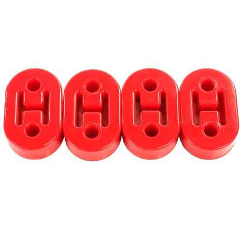 Exoracing Red Polyurethane Exhaust Hanger Mounts, Pack of 4 - torquegt